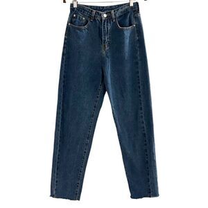 SHEIN Ultra High Rise Raw Hem Jeans Size Small Denim